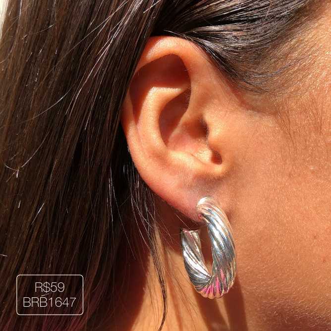 Argola de Tubo Lisa 8 Fios Torcida de Pino Prateada